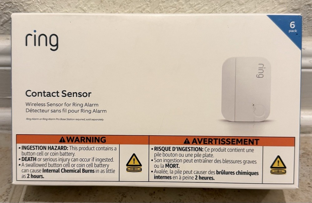 Ring – Alarm Contact Sensor (2nd Gen) (6-Pack) – White 4SD6SZ-0EN0 NEW Sealed
