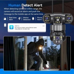 2X V380PRO 3 Lens 6MP Solar Home Security Camera Outdoor Wifi Wireless PTZ CCTV