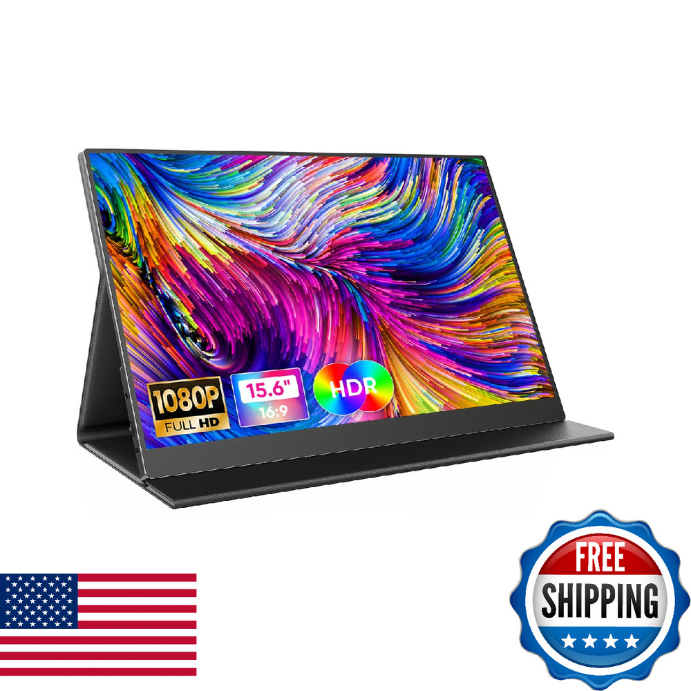 Cjkao Portable Monitor 15.6 Fhd 1080P Display Ultra-Slim Ips Screen W/Smart
