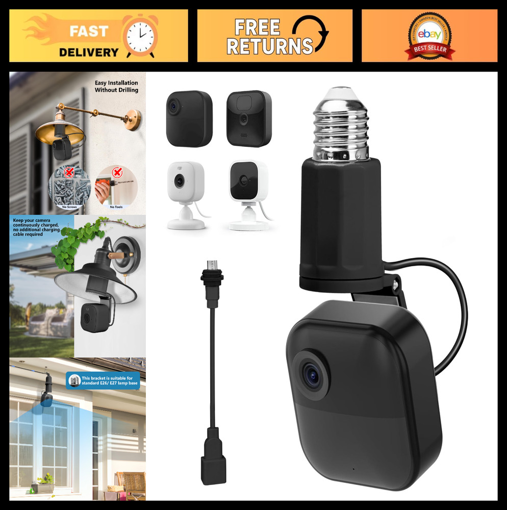 Adjustable Lamp Socket Mount for Blink Outdoor 4/3, Blink Mini, E26/E27 Bulb Hol
