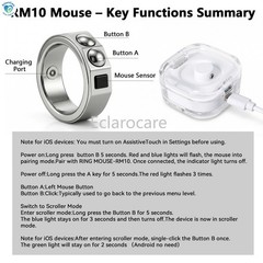 Size 12 Bluetooth Smart Ring Mouse Wireless Finger Control PC Pad Phone Screen