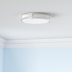 36W LED Flush Mount Ceiling Light Fixture, 13 Inch, Brushed Nickle-5CCT-1