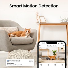 Effortless Home Monitoring: 2K WiFi Indoor Camera with 360° View & Cloud Storage