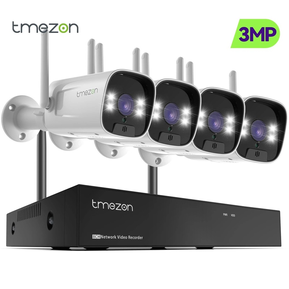 3MP Home IP Camera System Alert 10CH NVR WIFI Night Vision IP66 Waterproof