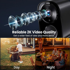 2K Wireless Security Camera Outdoor 5G WiFi Color Night Vision Free Cloud Storag