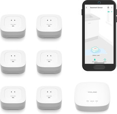YoLink Water Leak Detector Kit Hub and Six Sensors Long Range App SMS Alerts