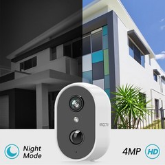 2 Pack Solar Battery Wireless Security Camera Outdoor 4MP WiFi Home IP65 Cameras