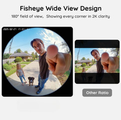 Videoportero WiFi 2K Inalámbrico con Vista 180°, Timbre y Detección IA, Nuevo