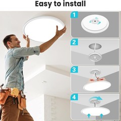 libtit Large LED Ceiling Light 16.5Inch, 4200LM 36W 16.5In-1Pack, White