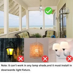 PIR Motion Sensor Light Socket Smart Screw in Light Bulb Outlet Compatible 4