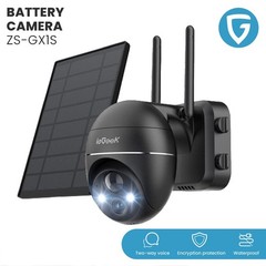 ieGeek Security Camera Outdoor, 2K Wireless WiFi 360°PTZ Solar Battery CCTV Cam