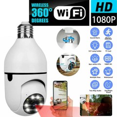 360° 1080P IP E27 Light Bulb Camera Wi-Fi IR Night Smart Home Wireless Security