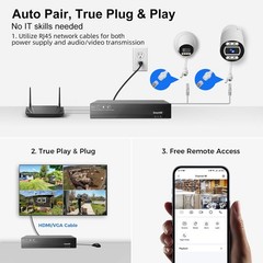 5MP POE Audio Recording Security Camera System 8CH NVR AI Human Detection