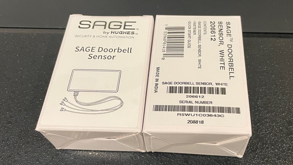 New Sage by Hughes Doorbell Sensor, White-Model: 206612 – Home Security – 2 Pack