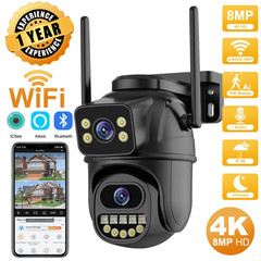 Wifi PTZ Camera Dual Lens Screen AI Auto Tracking IP Camera CCTV P2P Icsee NEWW