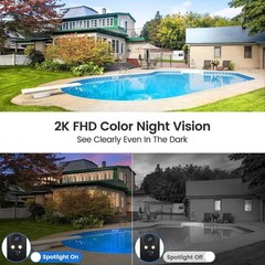 Advanced 4G LTE Cellular Security Camera – 2K Night Vision, 7-Day Cloud Storage