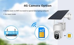 5MP 4G LTE Cellular Security Camera Solar – SIM Card, Wireless Outdoor No WiFi