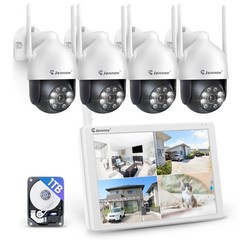 JENNOV 5MP Camera 10CH NVR With Monitor Wifi CCTV Home Security Camera System