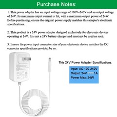 Gonine 24V Power Supply, 24Volt 1A 0.5A Adapter, 100-240V AC to DC Converter …