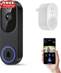 1080P Wireless Wi-Fi Video Doorbell Camera with Two Way Audio, Night Vision, Clo