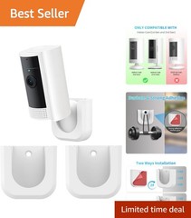 Strong Adhesive Indoor Camera Mount – Flexible Installation, 2 Pack, White