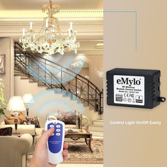eMylo AC 220V-230V-240V 1000W 6 x 1 Channel 433MHZ RF Relay Module Switch Learni