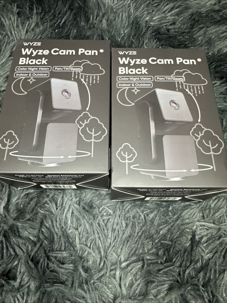 Lot Of Two Wyze Cam Pan v3 Indoor/Outdoor IP65 1080P 360° Pan/Tilt/Zoom Wi-Fi