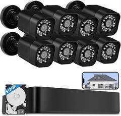 8CH Security Camera System Wired, AIWIXEN Home CCTV DVR with 512GB Hard Drive