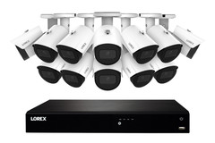 Lorex Fusion Series 4K 16 Channel 4TB Wired NVR System with IP Bullet Cameras