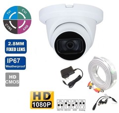 HD 5MP Dome Security Camera with Power Supply Adapter 50ft Video Power Cable