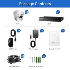 8CH 4K 8MP POE Security Camera System H.265+ Human Detect IP66 Waterproof 8PCS