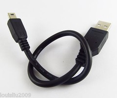 10x Black USB2.0 Type A Male to Mini 5pin Male Convert DATA Cable 1ft Universal