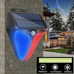 90DB Alarm Solar Warning Lights, 2PCS 4-Mode Strobe for Outdoor Home & Job Site