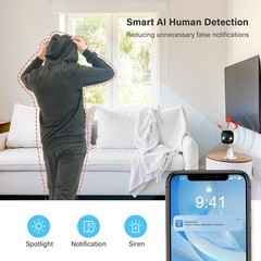 Stylish 2K Bullet Security Camera with Human Detection & Two-Way Audio Feature