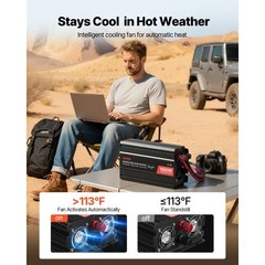 1000W Power Inverter, 12V DC to 120V AC Modified Sine Wave Inverter, Car Charger
