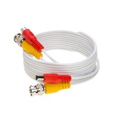CCTV Security Camera cable BNC DC Power Video Siamese Dual Wire 20awg White LOT