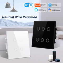 Tuya Wifi Smart Switch Brazil Standard 4X4 Size Touch Sensor 4/6/8 Gang Wall Lig