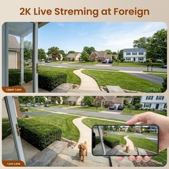 Dual Lens 4G LTE Security Camera Solar Powered Dual PIR Sensors Night Vision PTZ