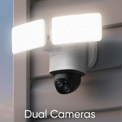 eufy Security Floodlight Camera E340 Wired 3K PTZ Dual Camera Dual-Band Wi-Fi