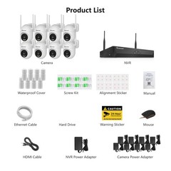 Wireless Security Camera System Two Way Audio Human Detection 10CH 1TB NVR