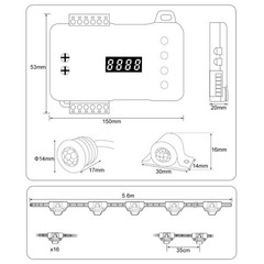 16 Steps LED Strip Light Stair Lighting Controller Motion Sensor System Full Set