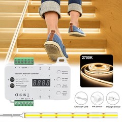 16 Steps LED Strip Light Stair Lighting Controller Motion Sensor System Full Set