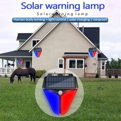 2 Solar Alarm Light Strobe Light Wireless Motion Sensor Detector Outdoor LED