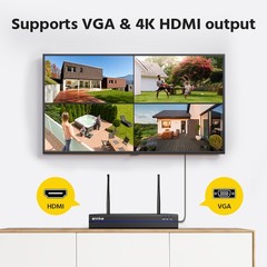 ANNKE 16CH NVR Wireless 4MP Dual Lens Color Security Camera System Two Way Audio