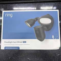 NEW! Ring-Floodlight Cam Wired Pro Outdoor Wi-Fi 1080p Surveillance Camera-Black