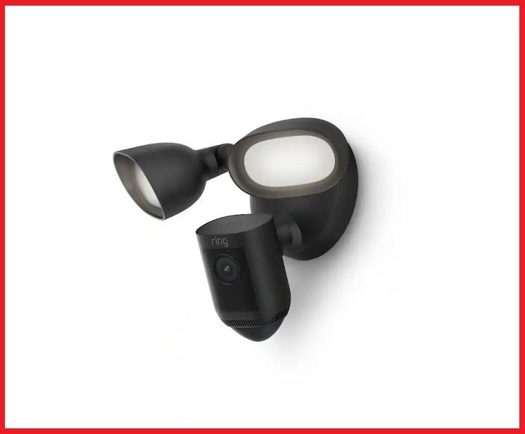 Floodlight Cam Pro with 2K Video and Ring Vision, 2 LED Lights, Dual Band Wi-Fi