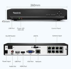 Reolink RLN8-410 8-Channel PoE NVR Network Video Recorder Security System