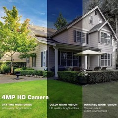 10CH Solar Wireless Security Camera System 8000mAh Battery 360° PTZ Night Vision