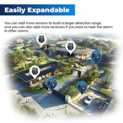 Solar Driveway Alarm Wireless Outside Weatherproof 1/2 Mile Long Range, Outdo…