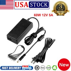 12V 5A AC Power Supply Adapter +8 Split Power Cable For CCTV Security Camera DVR